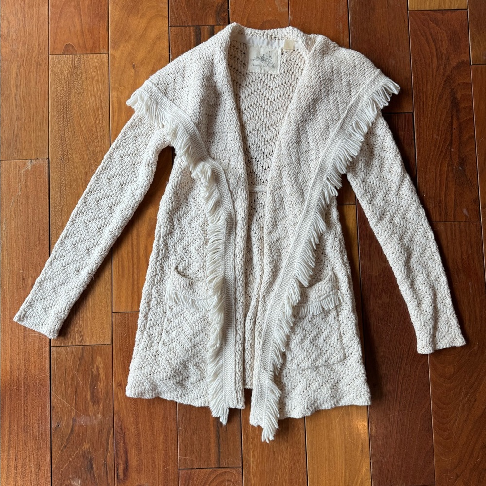 Angel of the North Anthropologie chevron cream sweater